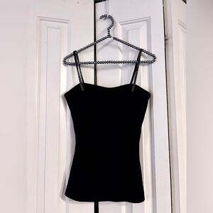Express Black Tank Top Bedazzled Sparkle Straps